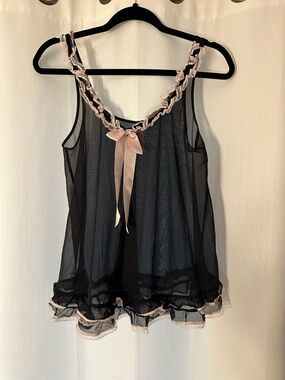 Victoria's Secret Black Sheer Mesh Babydoll